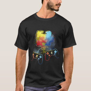 Autism Awareness Kids Video Gamer Puzzle Piece Blu T-Shirt