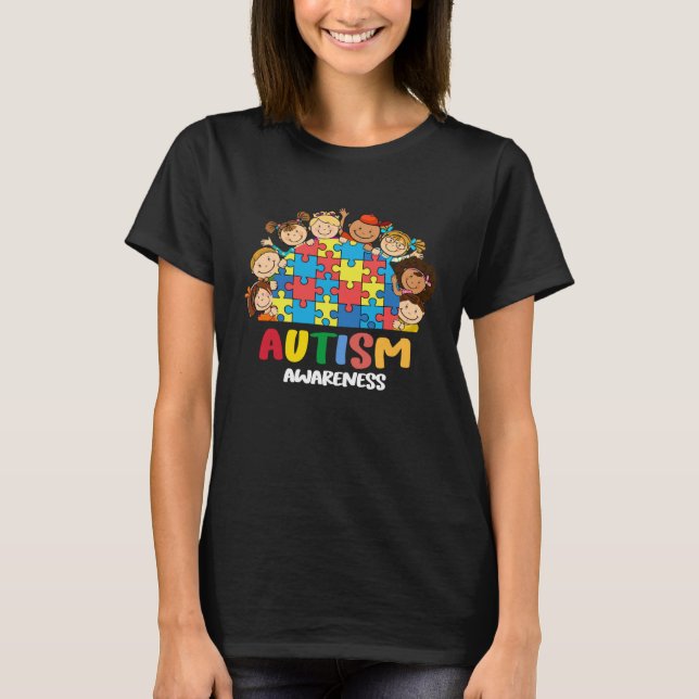 Autism Awareness  Kids Women Be Kind Autism Awaren T-Shirt (Front)