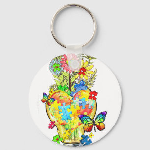 autism awareness let your light shin key ring