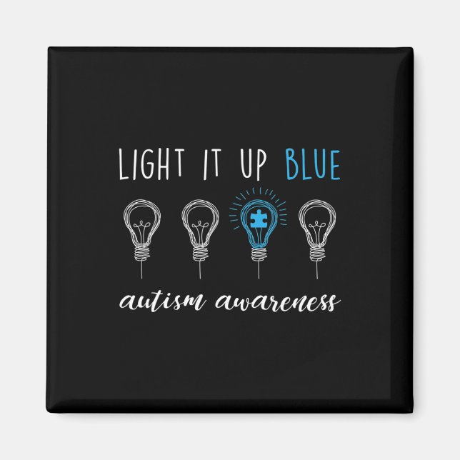 Autism Awareness Light It Up Blue 1 Magnet (Front)