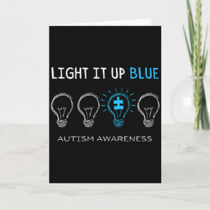 Autism Awareness Light It Up Blue Family Matching  Card