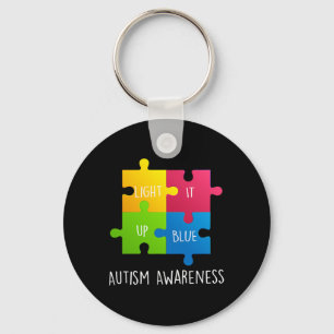 Autism Awareness Light it up Blue Key Ring