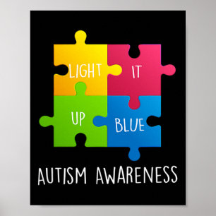 Autism Awareness Light it up Blue  Poster