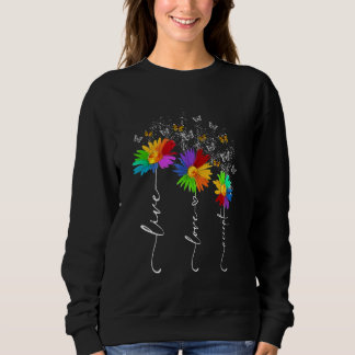 Autism Awareness Live Love Accept Autism Flower A Sweatshirt