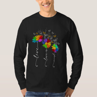 Autism Awareness Live Love Accept Autism Flower A T-Shirt