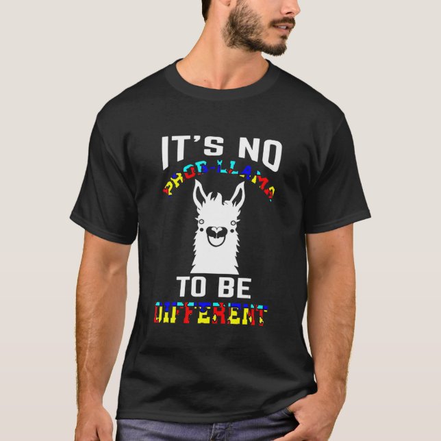 Autism Awareness, Llama It's No Problem, Support A T-Shirt (Front)