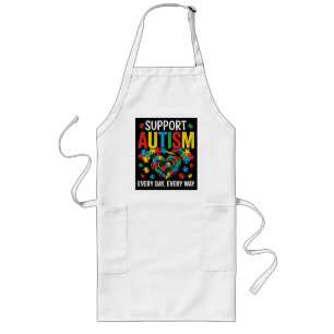 Autism awareness long apron