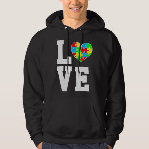 Autism Awareness Love Autism Heart Family Support Hoodie