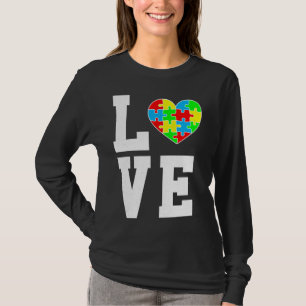 Autism Awareness Love Autism Heart Family Support T-Shirt