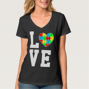 Autism Awareness Love Autism Heart Family Support T-Shirt