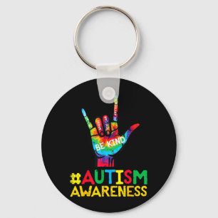Autism Awareness Love Hand Be Kind ASL Men Women Key Ring