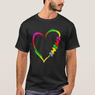 Autism Awareness Love Heart Puzzle Piece Men Women T-Shirt