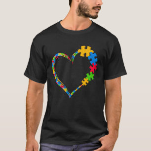 Autism Awareness Love Heart Puzzle Piece Men Women T-Shirt