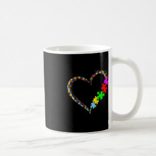 Autism Awareness Love Heart Puzzle Piece Valentine Coffee Mug