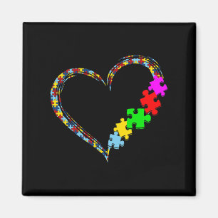 Autism Awareness Love Heart Puzzle Piece Valentine Magnet
