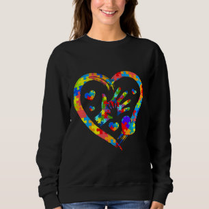 Autism Awareness Love Heart Puzzle Piece Valentine Sweatshirt