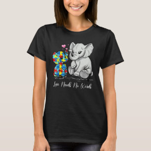 Autism Awareness Love Needs No Words Elephant Supp T-Shirt