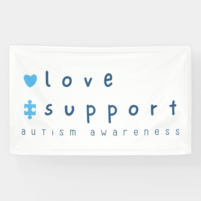 autism awareness love support Banner Large Sign (Horizontal)