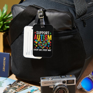 Autism awareness luggage tag