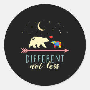Autism Awareness - Mama Bear Different Not Less  Classic Round Sticker