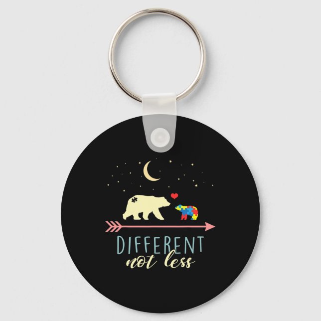 Autism Awareness - Mama Bear Different Not Less  Key Ring (Front)