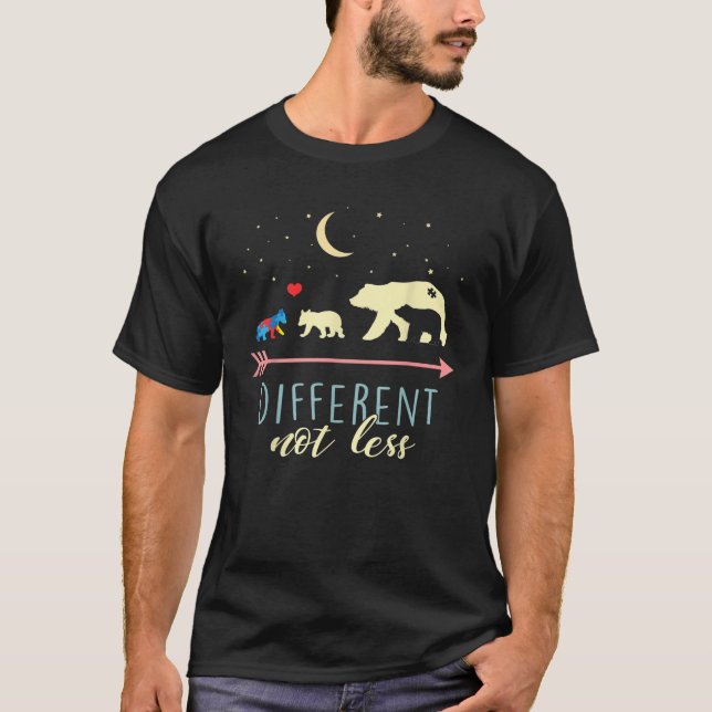 Autism Awareness Mama Bear Different Not Less T-Shirt (Front)