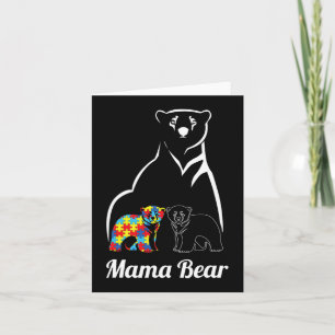 Autism Awareness Mama Bear Mum Autistic Child Card