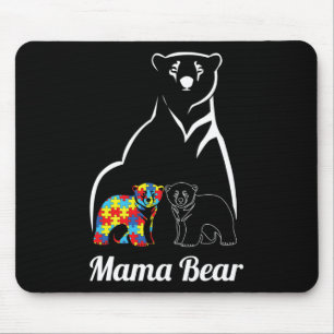 Autism Awareness Mama Bear Mum Autistic Child  Mouse Pad