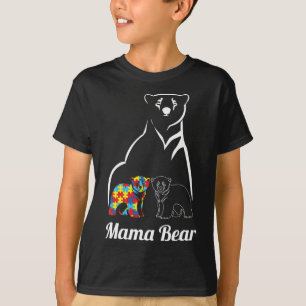 Autism Awareness Mama Bear Mum Autistic Child T-Shirt