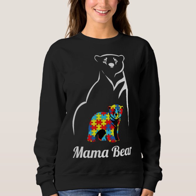 Autism Awareness Mama Bear Mum Sweatshirt (Front)
