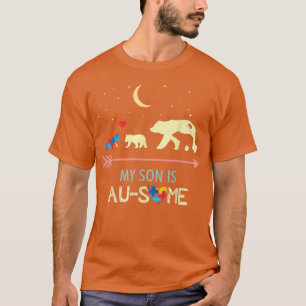 Autism Awareness Mama Bear My Son Is AU-SOME Premi T-Shirt