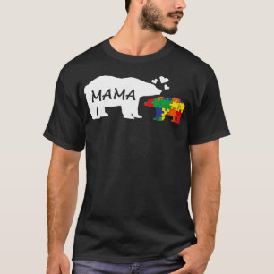 Autism Awareness Mama Bear Puzzle Piece Autistic M T-Shirt