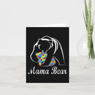 Autism Awareness Mama Bear Support Autistic Adults Card