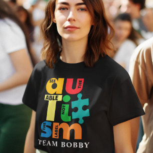 Autism Awareness Matching Family Team Custom Mum T-Shirt