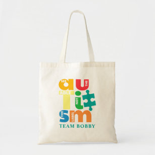 Autism Awareness Matching Family Team Custom Tote Bag