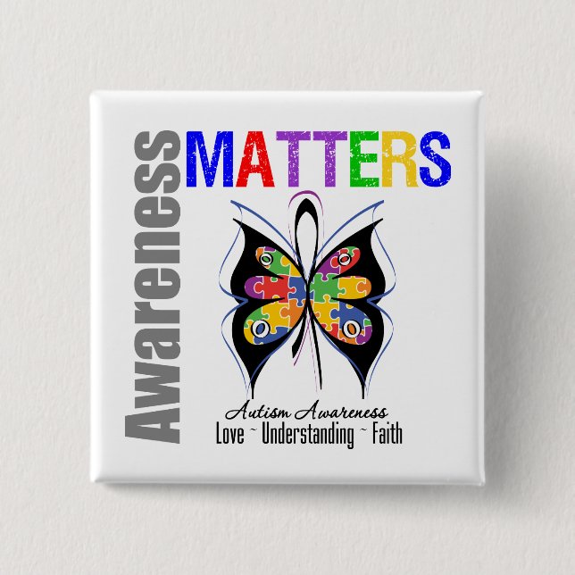 Autism Awareness Matters 2 15 Cm Square Badge (Front)