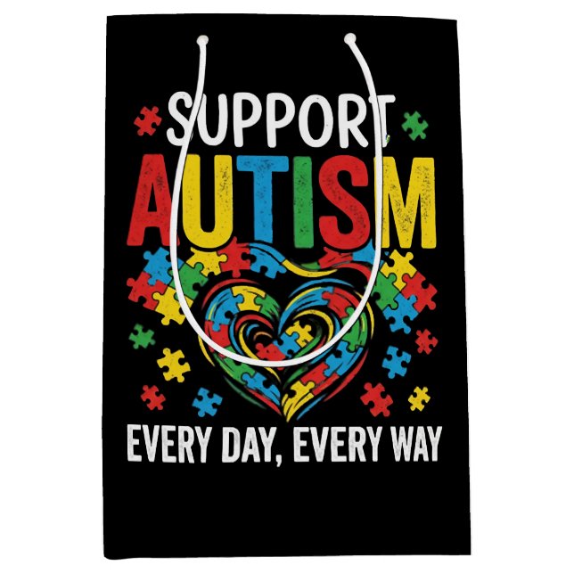 Autism awareness medium gift bag (Front)