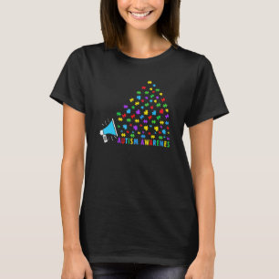 Autism Awareness Megaphone Embrace Amazing Puzzle T-Shirt