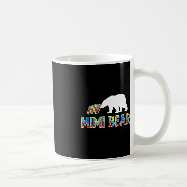 Autism Awareness Mimi Bear Puzzle Support Autistic Coffee Mug (Right)