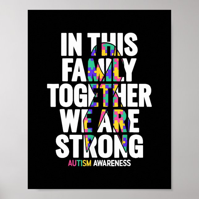 Autism Awareness Mom Dad Family Autism Awareness  Poster (Front)