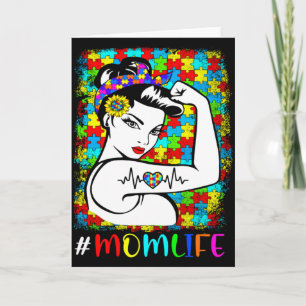 Autism Awareness Mom Life Warrior Autistic Mother Card