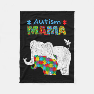 Autism Awareness Mom Proud Autistic Daughter Mama  Fleece Blanket