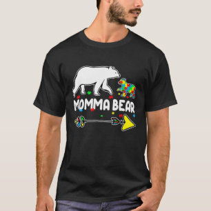Autism Awareness Momma Bear Support Autistic Kids  T-Shirt