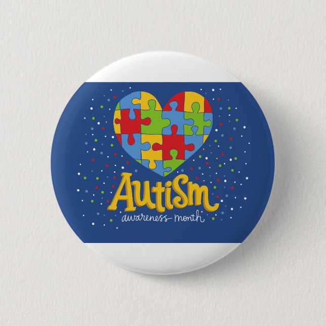 autism awareness month 6 cm round badge (Front)