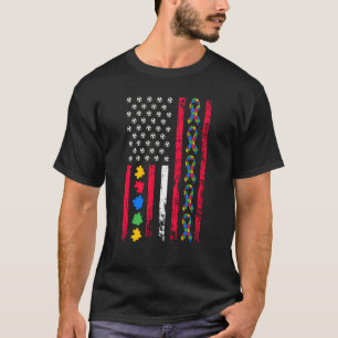 Autism Awareness Month American Sports Flag Soccer T-Shirt