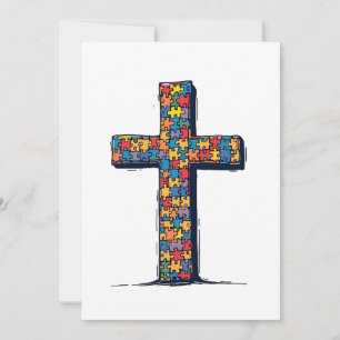 Autism Awareness Month Christ Religion Jesus Holiday Card