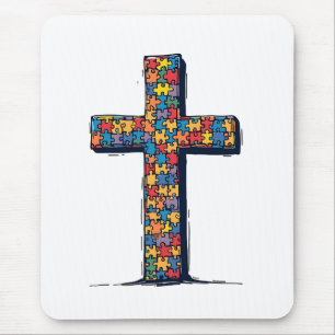 Autism Awareness Month Christ Religion Jesus  Mouse Pad