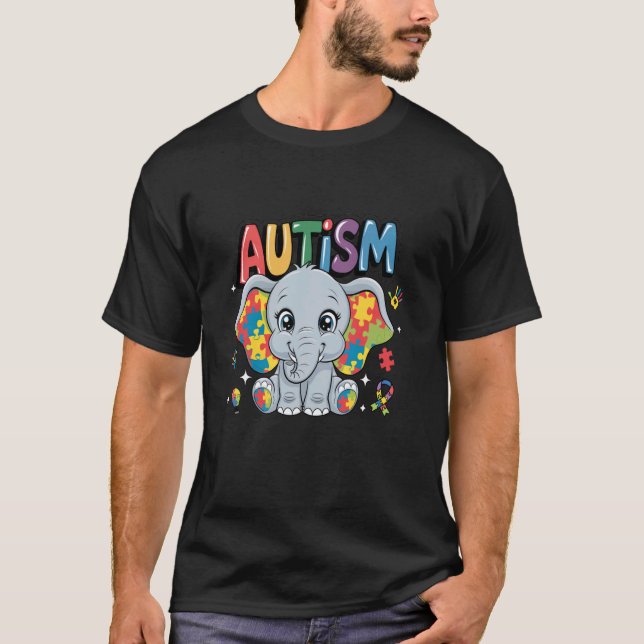 Autism Awareness Month Differences Elephant T-Shirt (Front)