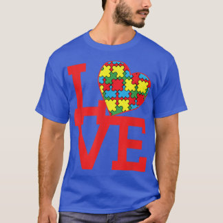 Autism Awareness Month Love Autistic Support Puzzl T-Shirt