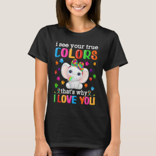 Autism Awareness Month Mama Papa Elephant Love Nee T-Shirt